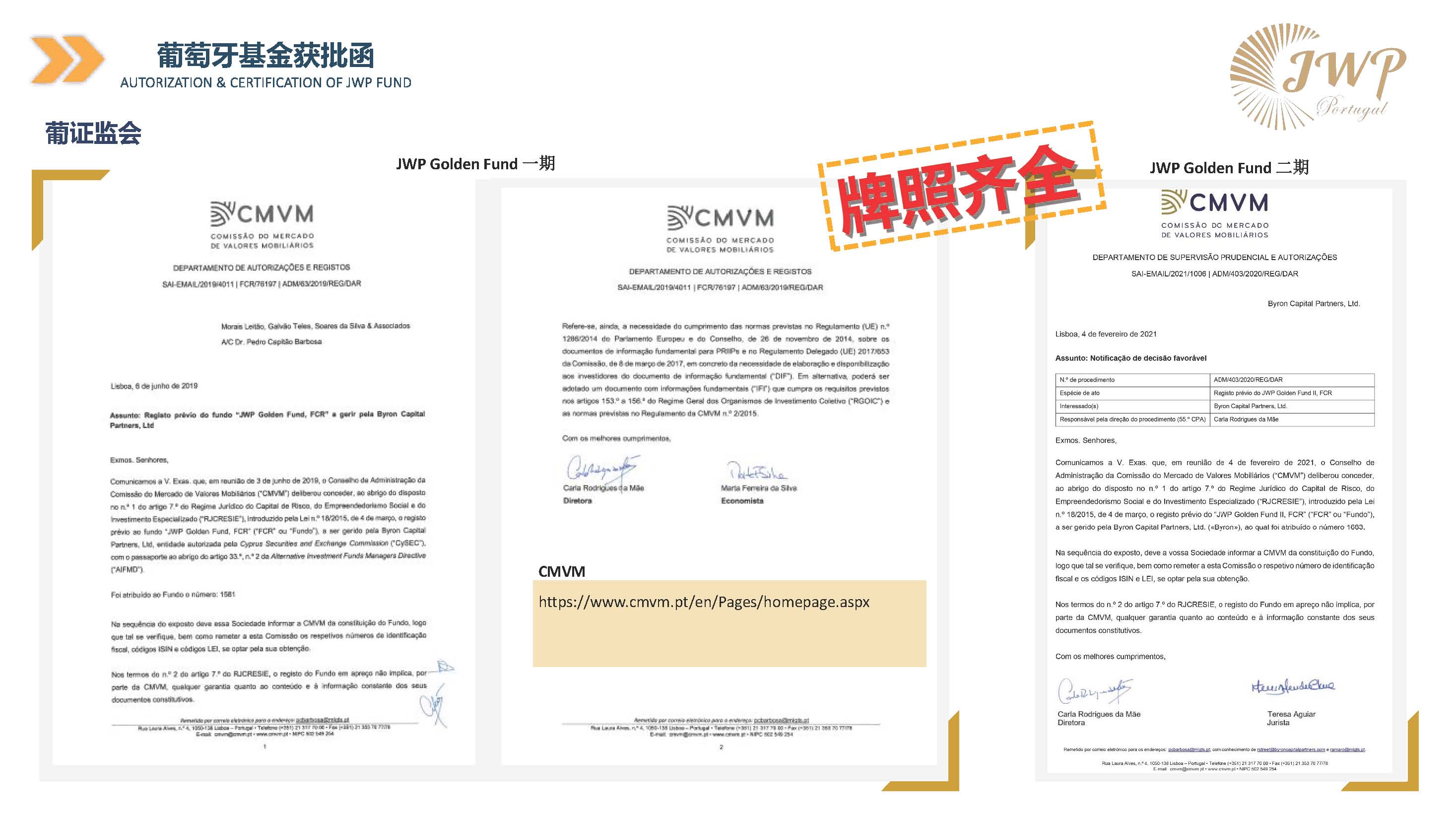 葡萄牙JWP基金投资项目介绍