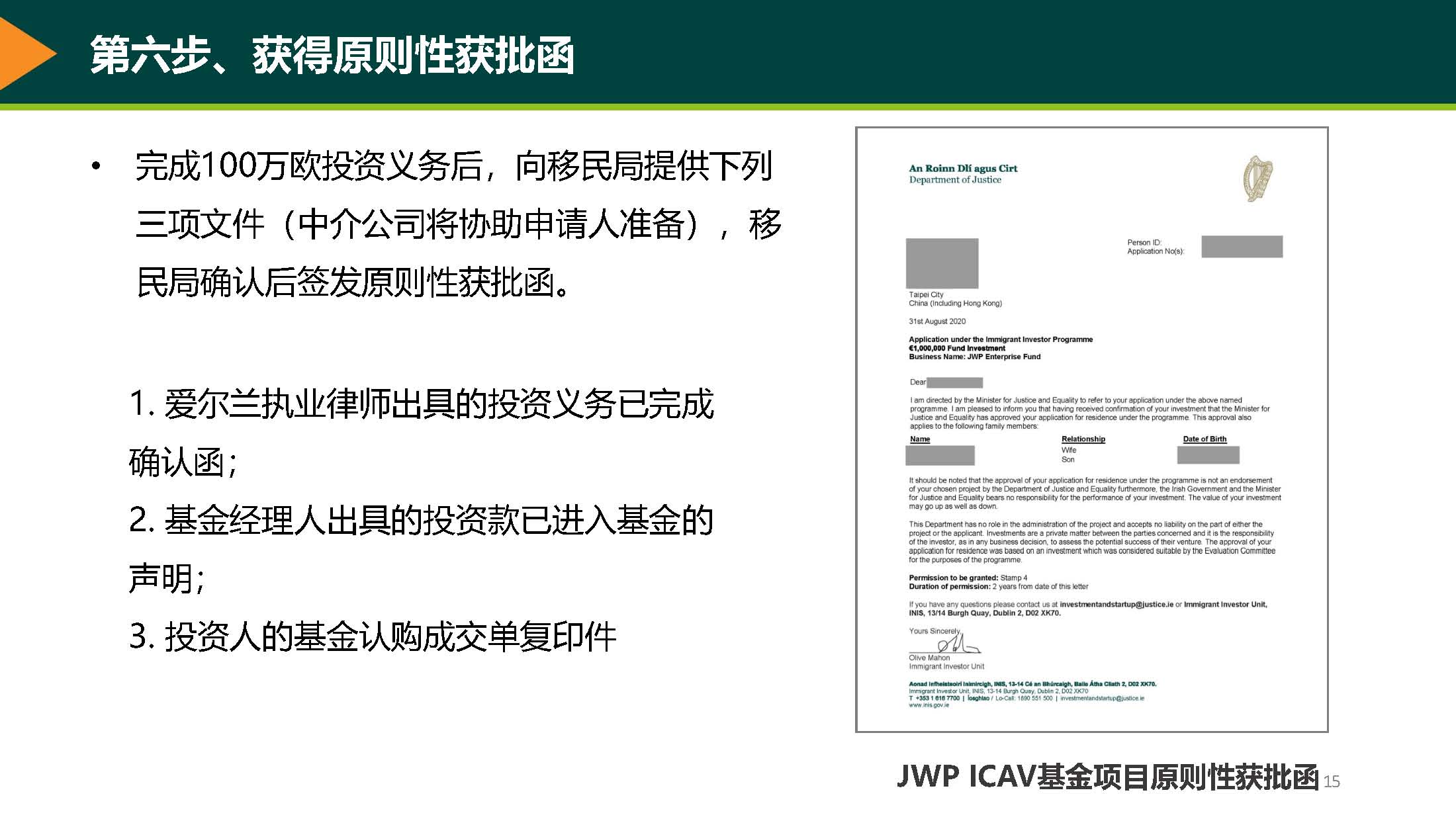 第六步、获得原则性获批函
