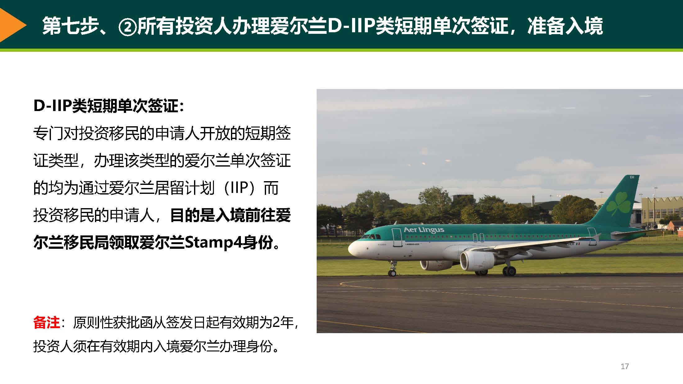 7.2所有投资人办理爱尔兰D-IIP类短期单次签证，准备入境