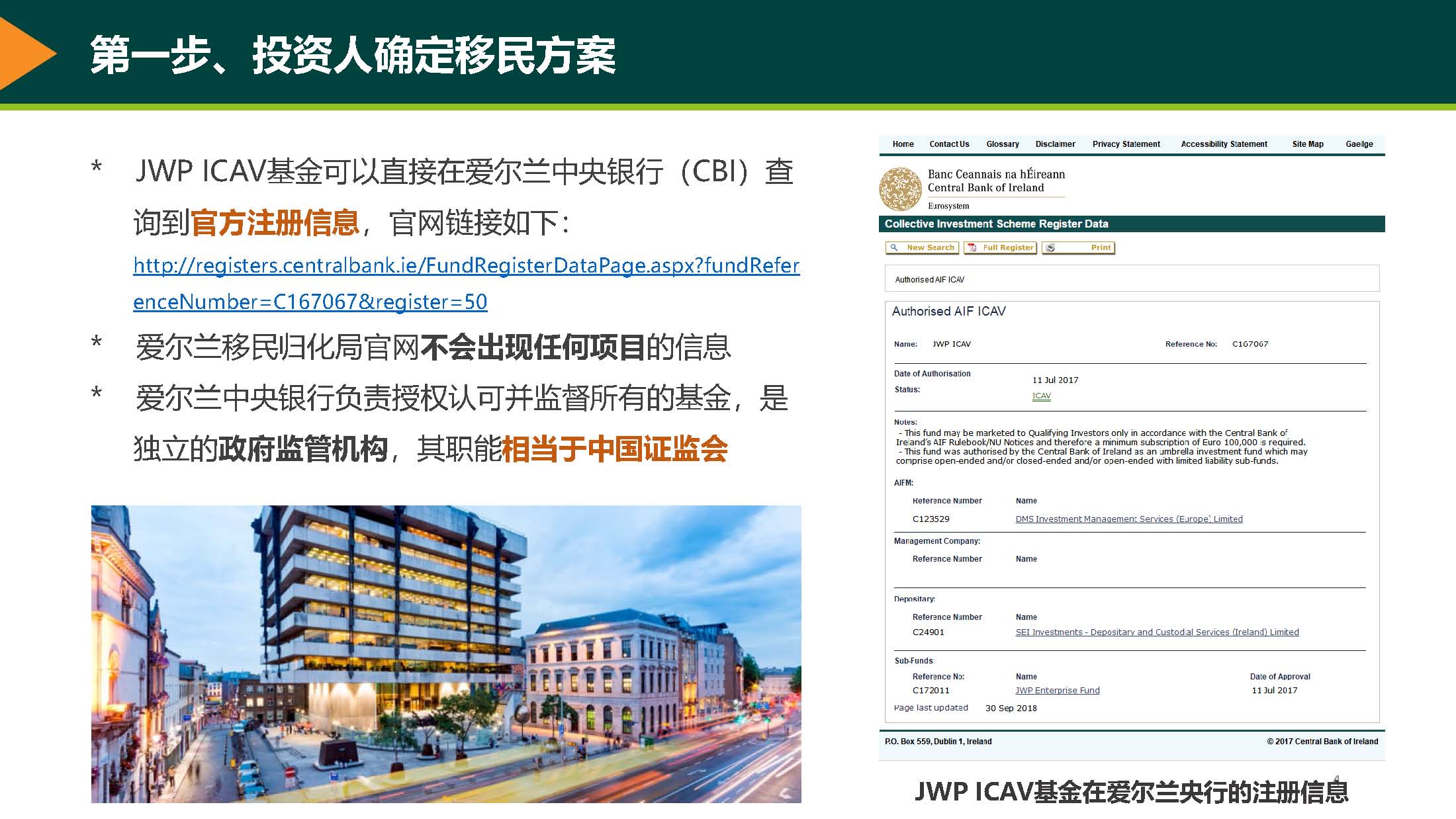 爱尔兰投资居留计划 JWP基金项目